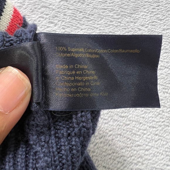 Brooks Brothers Cable Knit Cardigan Sweater 100% SUPIMA COTTON Red White Trim XL - Picture 5 of 11